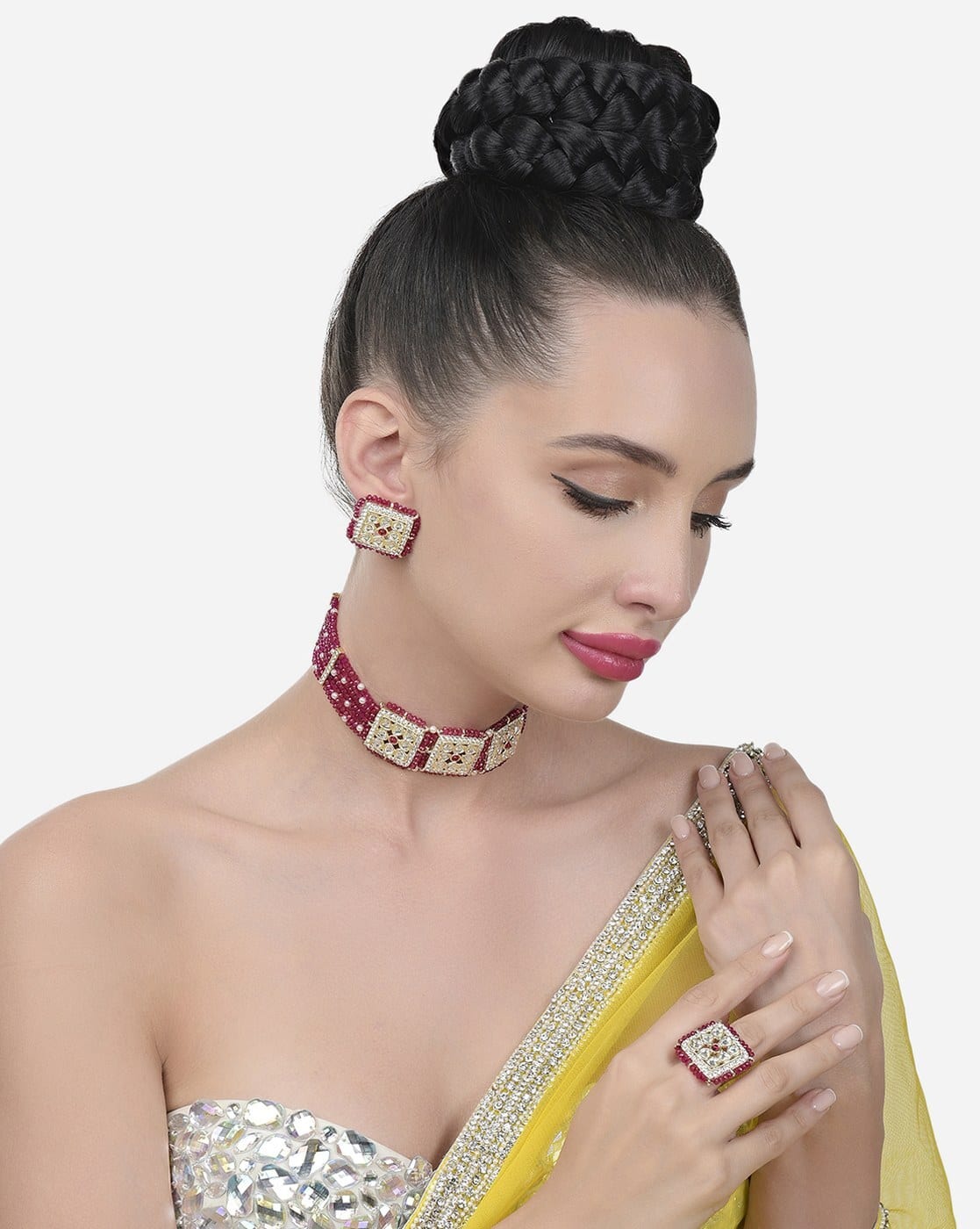 Buy Pink FashionJewellerySets for Women by ZAVERI PEARLS Online