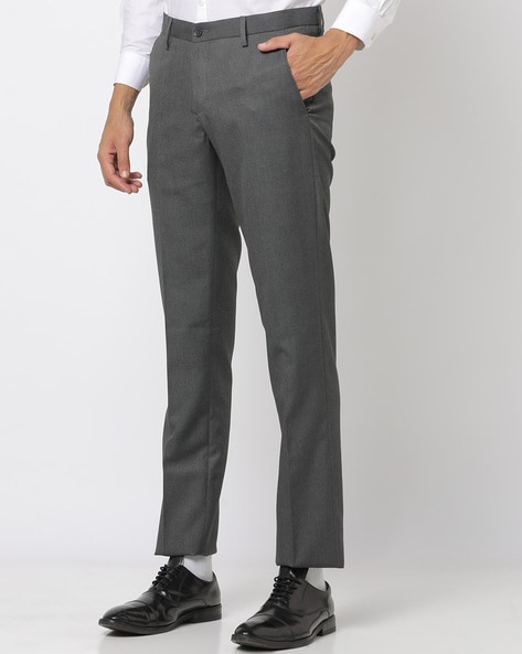 Buy Charcoal Trousers & Pants for Men by NETPLAY Online