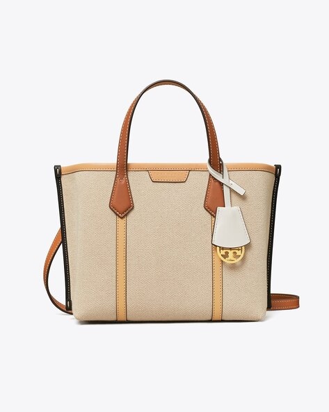 Tory Burch Perry Canvas Small Triple Compartment Tote Bag