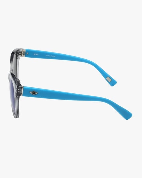 Buy Lacoste Blue Lens Rectangle Sunglass Full Rim Matte Blue Frame (54)  Online