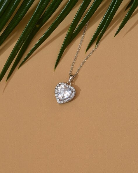 Round Brilliant 2.00 ctw VS2 Clarity, G Color Diamond 14kt White Gold Heart  Necklace | Costco