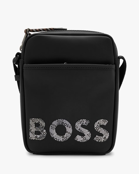 Hugo Black Zip Messenger Bag Hugo Boss
