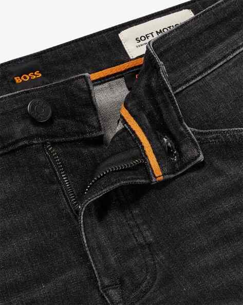 Buy BOSS Delaware Slim Fit Stretchable Jeans | Black Color Men | AJIO LUXE