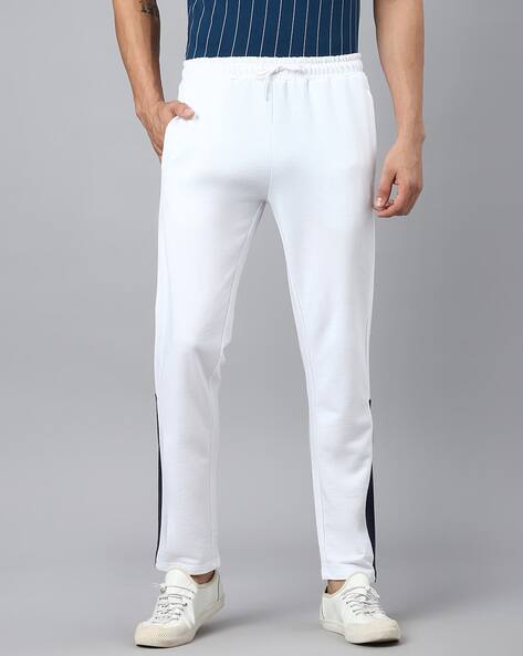 Men Striped Straight Track Pants