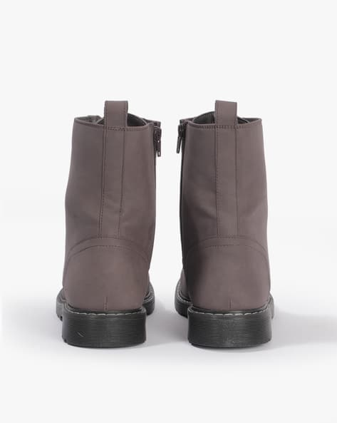 Lace-Up Mid Calf-Length Boots