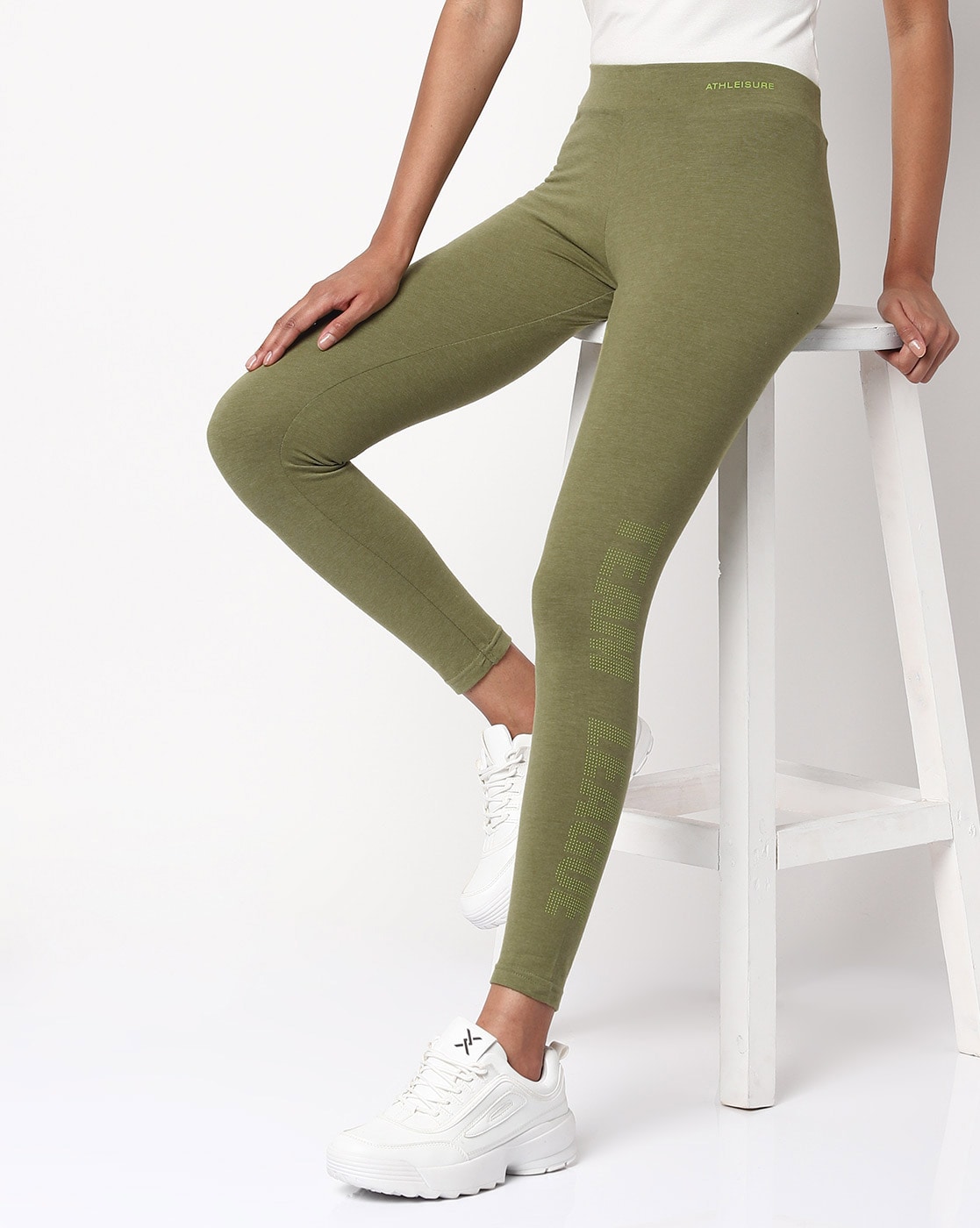 Buy Olive Green Leggings for Women by Teamspirit Online