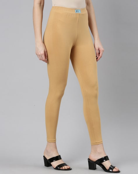 Buy Promod women plain pull on leggings beige Online | Brands For Less