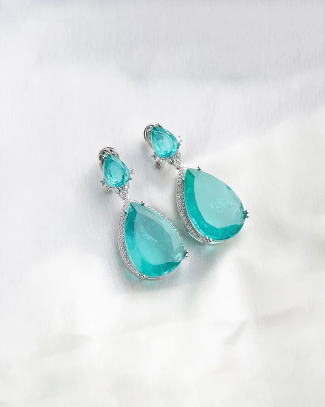 Turquoise Double Rectangle Sterling Drop Earrings - Silver Fox Jewelry