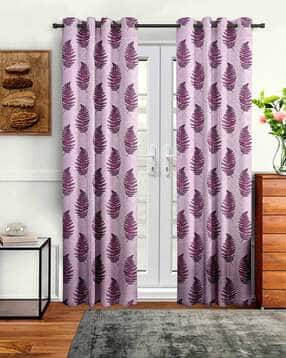 Set of 2 Leaf Printed Door Curtains-image-36