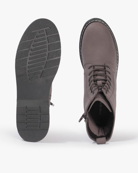 Lace-Up Mid Calf-Length Boots