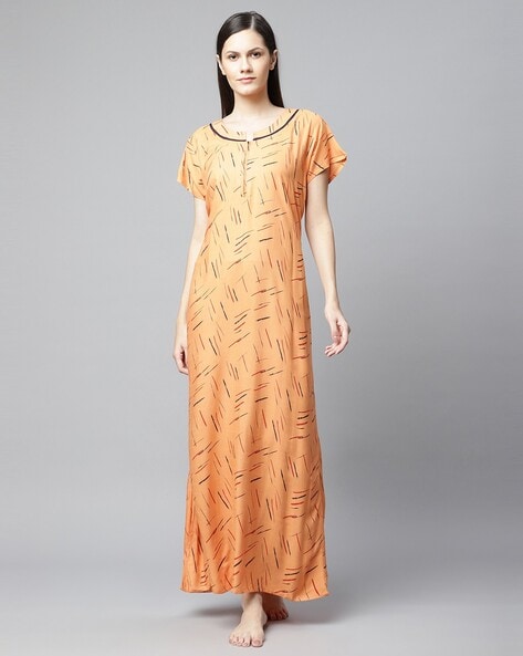 Buy Orange Nightshirts Nighties for Women by SIMRAN GOLD Online