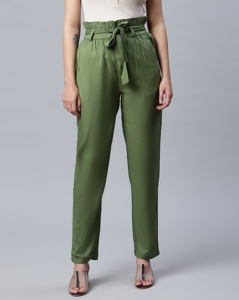 Buy Olive Green Trousers  Pants for Women by FUELLE Online  Ajiocom