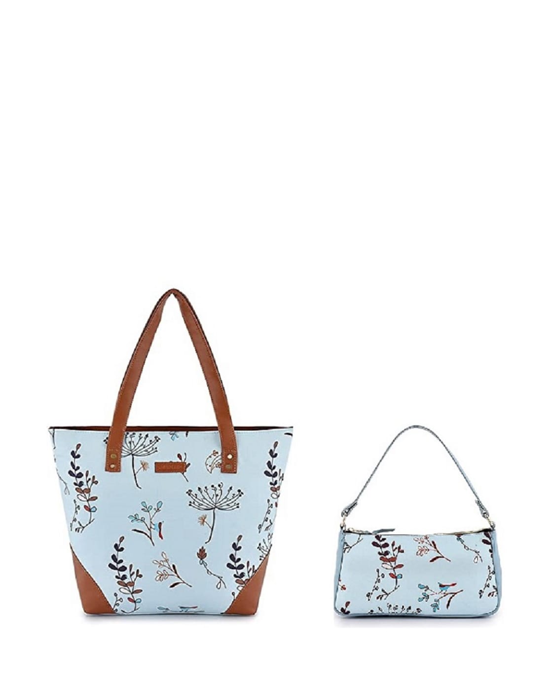 Buy Lychee Bags Blue & White Printed Tote Bag - Handbags for Women