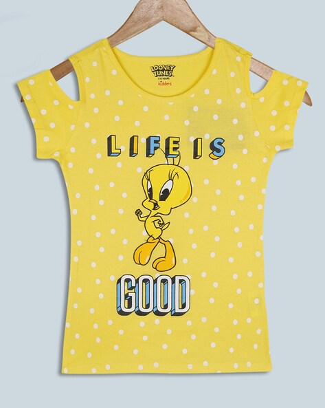 Kidderz Tweety Print Round-Neck Top