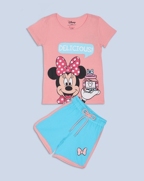 Minnie Mouse Print T-Shirt with Shorts