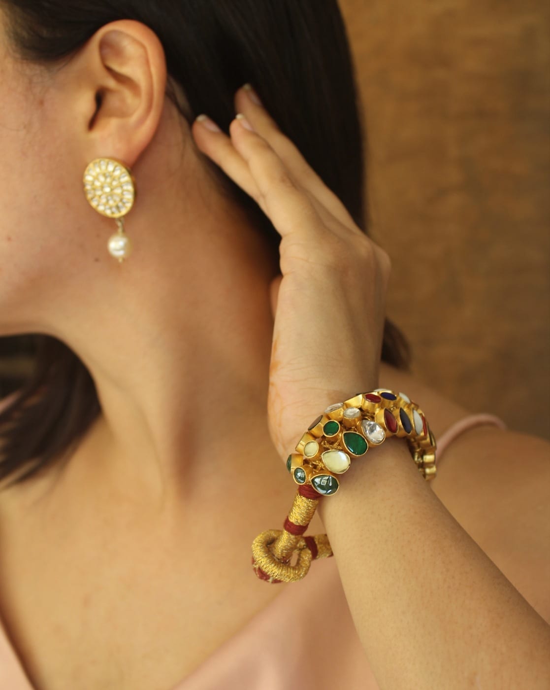 Navaratna Bracelet Online in Gold  Krishna Jewellers  Buy Now