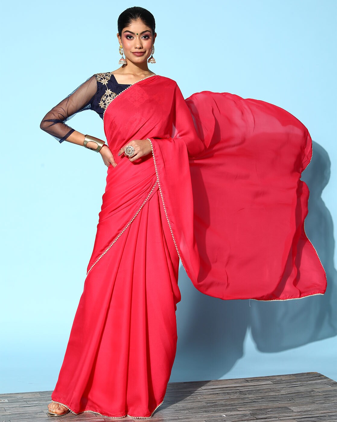 Buy Peach Sarees Online At Best Prices – Koskii