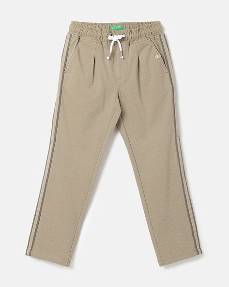 United Colors of Benetton Beige Slim Fit Flat Front Trousers