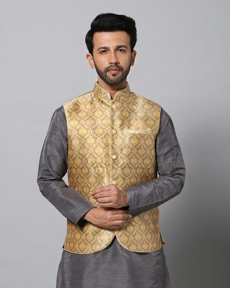 Buy TAHVO Men's Nehru Jacket/Waistcoat/Modi Jacket Cotton Fabric/men printed  Nehru Jacket at Amazon.in