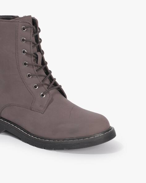 Lace-Up Mid Calf-Length Boots