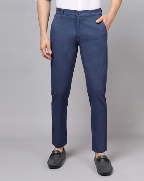 Fred Perry Tapered Trousers - Navy Blue | Garmentory