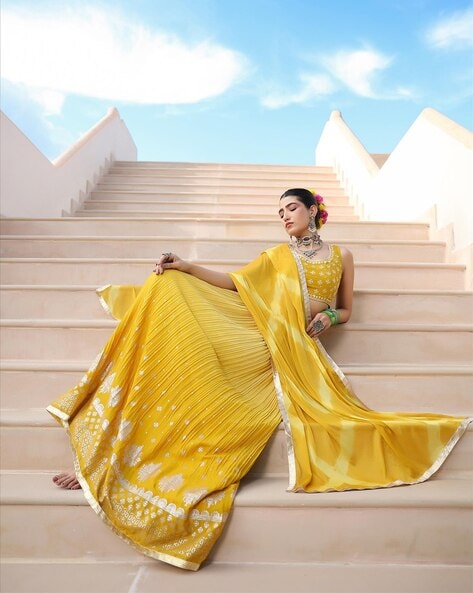 Yellow Color Kanjiveram Silk Zari Lehanga With Blouse Along With Embroidery  Duppta With Half Saree Lehenga Designer Half Saree Lehenga Choli - Etsy