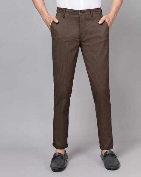 Buy Brown Trousers & Pants for Men by VAN HEUSEN Online | Ajio.com