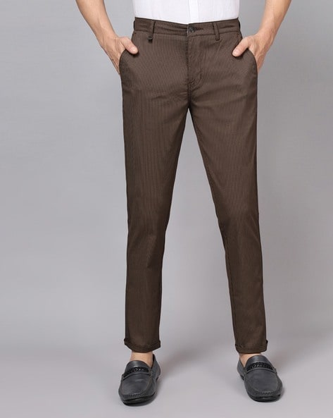 VAN HEUSEN Skinny Fit Men Brown Trousers - Buy VAN HEUSEN Skinny Fit Men  Brown Trousers Online at Best Prices in India | Flipkart.com