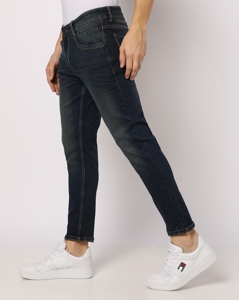Mid-Wash Skinny Fit Ankle Length Jeans