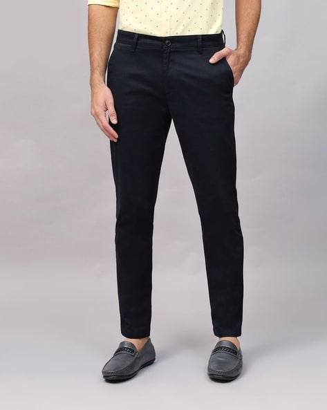 Buy Mid-Rise Flat-Front Trousers Online at Best Prices in India - JioMart.