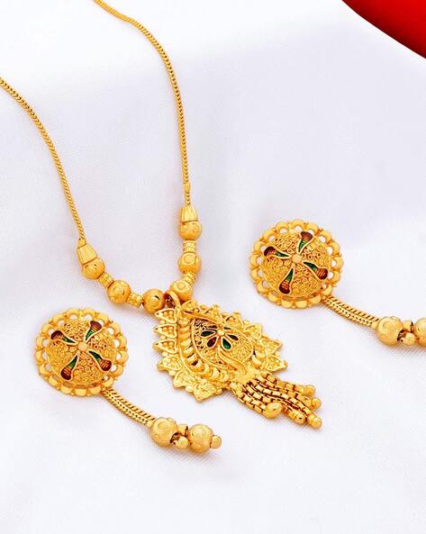Buy Gold Pendant Set Online  Gold Pendant Set by Manubhai