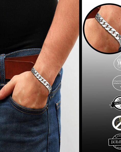 Buy Silver-Toned Bracelets & Kadas for Men by Fashion Frill Online