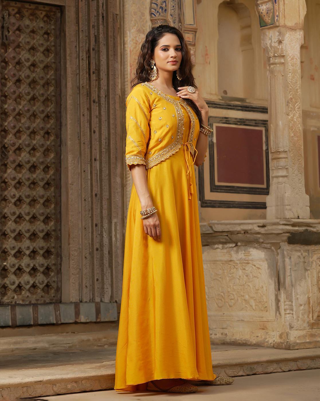 Yellow deals ethnic dresses