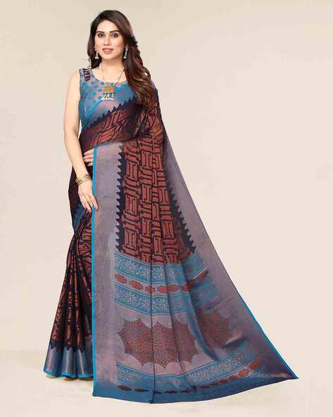 Buy FABMORA Embellished, Printed Bollywood Chiffon Black, Gold Sarees  Online @ Best Price In India | Flipkart.com