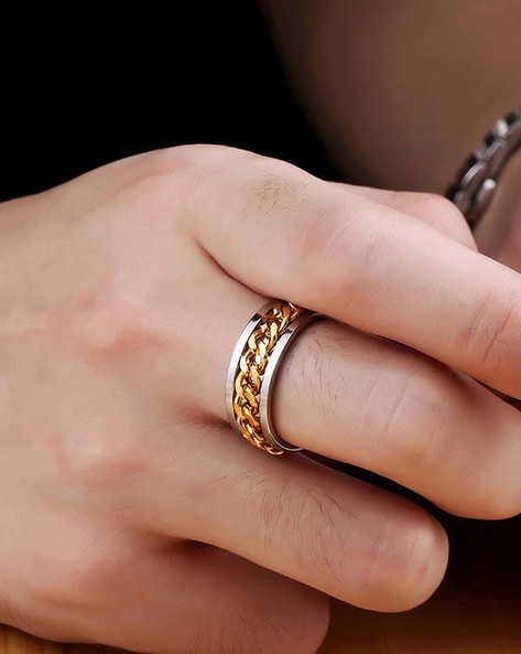 Chain design ring - set of two by Amoliconcepts | The Secret Label
