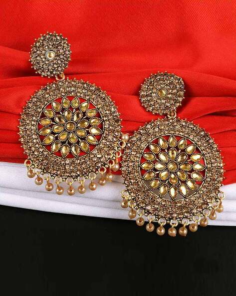 Big Attractive Gold Plated Jhumki South Indian Traditional Earrings For  Womens ER1313