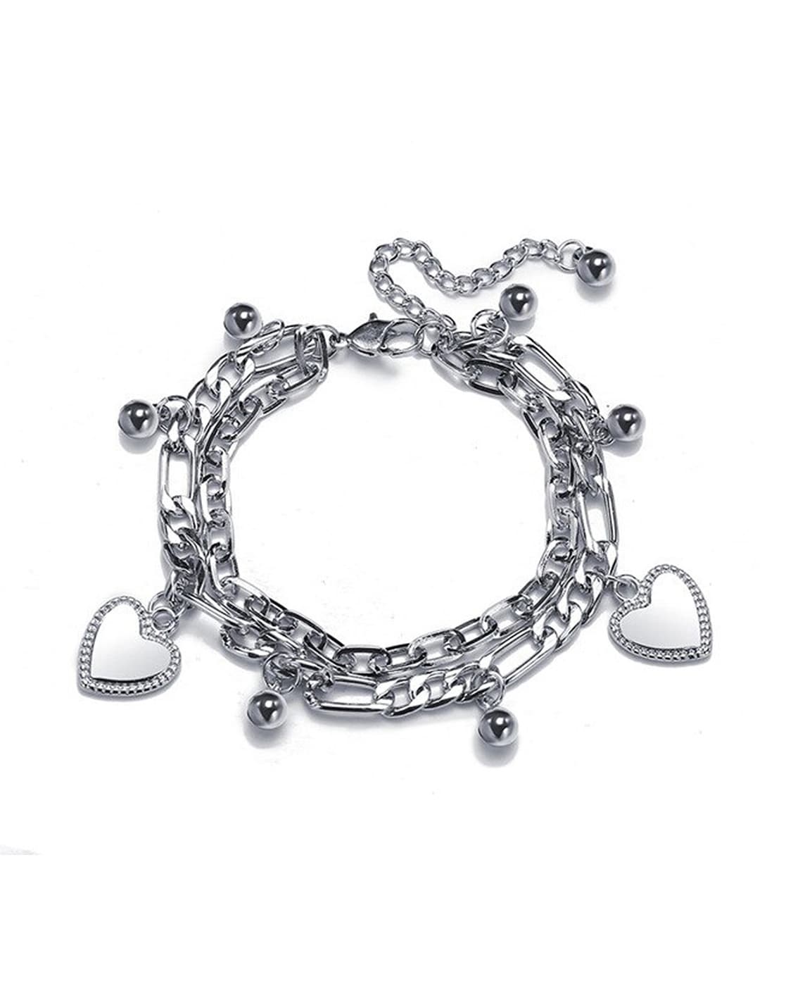 Haven Silver Heart Crystal Chain Bracelet in White Crystal | Kendra Scott