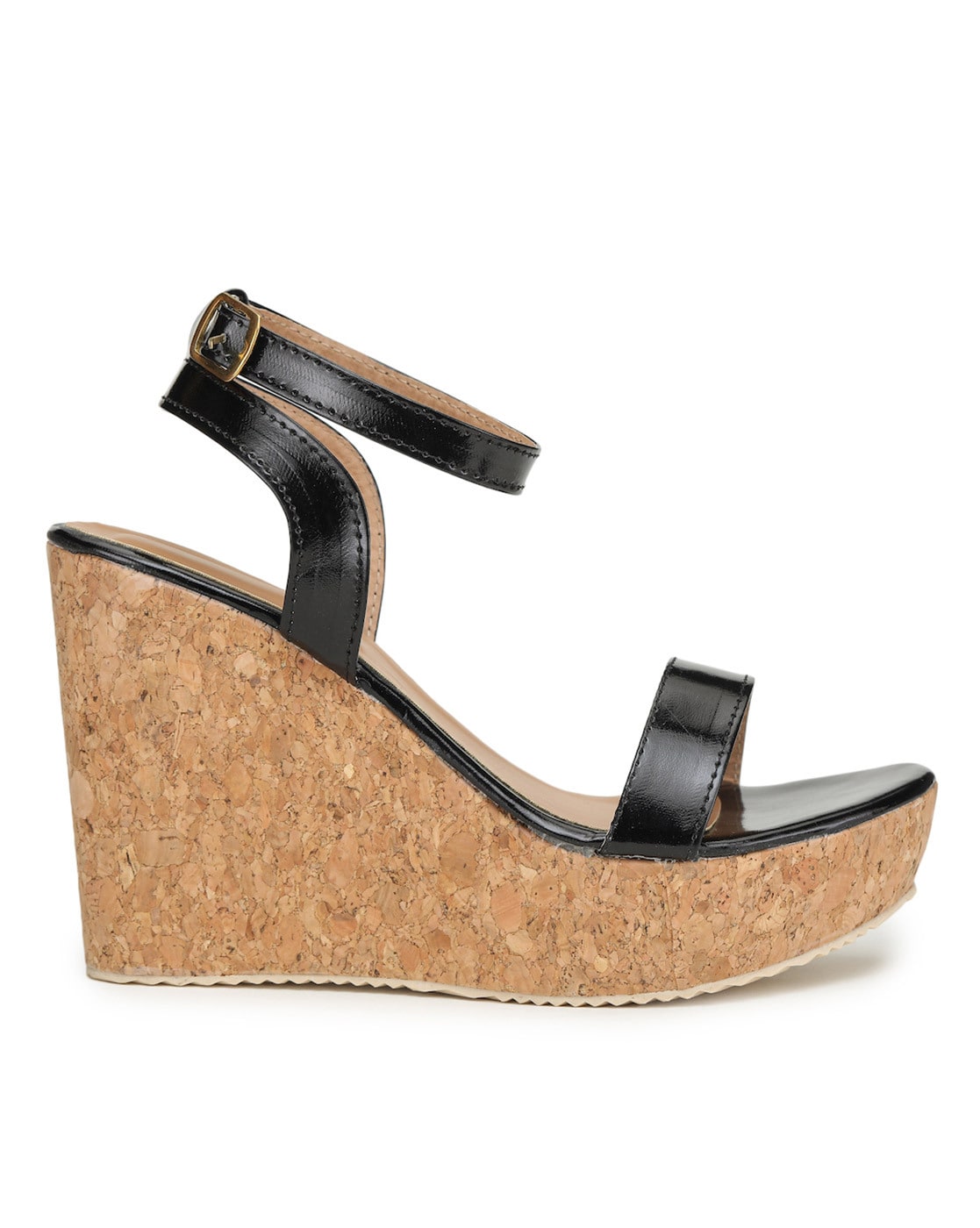 Minimalist Suedette Ankle Strap Wedges