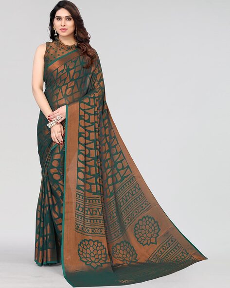 Grass Green Ready to Wear One Minute Lycra Saree - Clothsvil