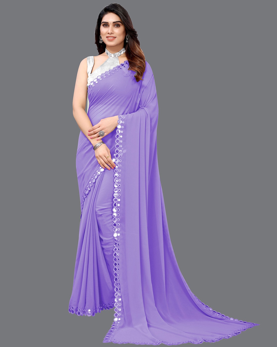 Buy Lavender Sarees for Women by SATRANI Online | Ajio.com