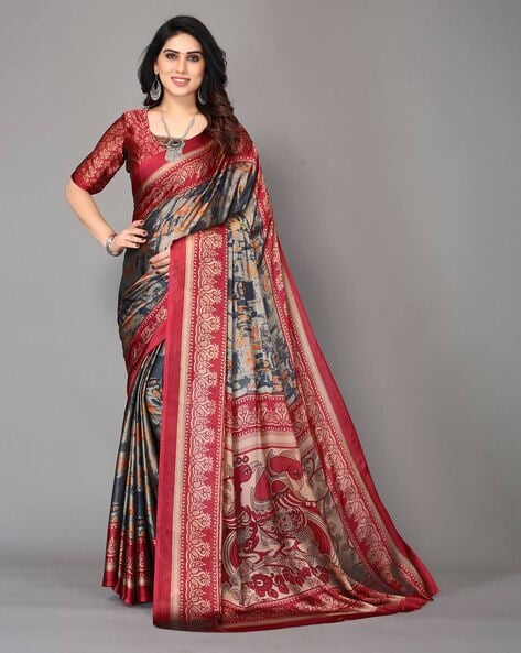 Buy Rani Satin Silk Chiffon Wedding Wear Zarkan Work Saree Online From  Wholesale Salwar.