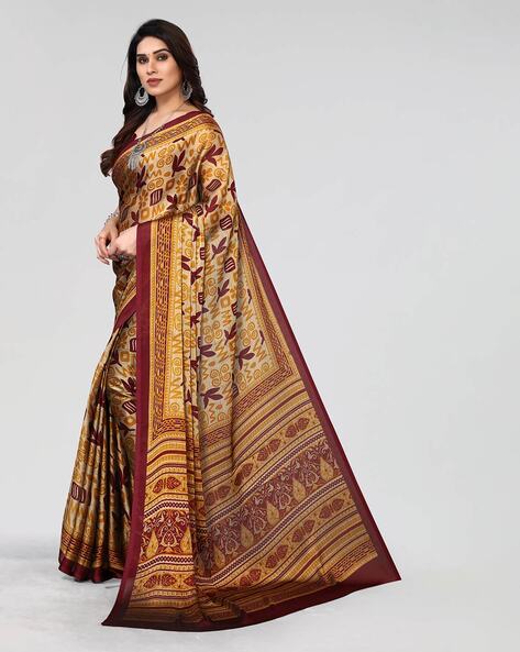 Embroidered Party Wear Maroon Saree | Latest Kurti Designs