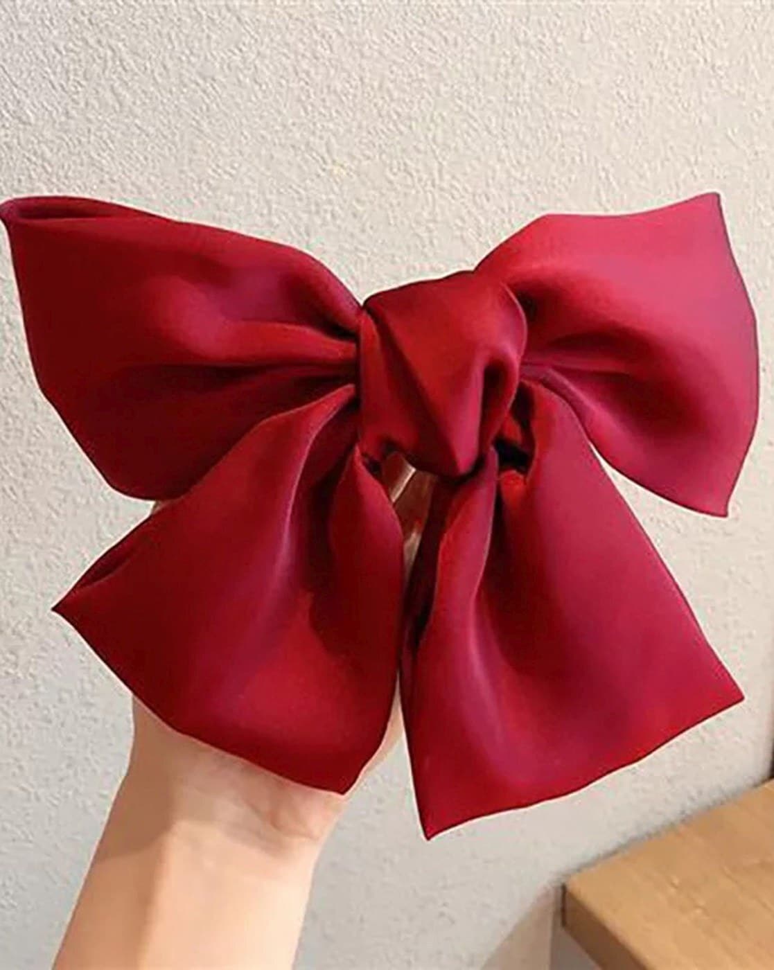 WHISKET Hair Bow Women Satin Hair Bow Clip Large Silky Hair Barrettes with  Big Ribbon Large Vintage Bow Clip for Hair Accessories RED  Amazonin  Beauty