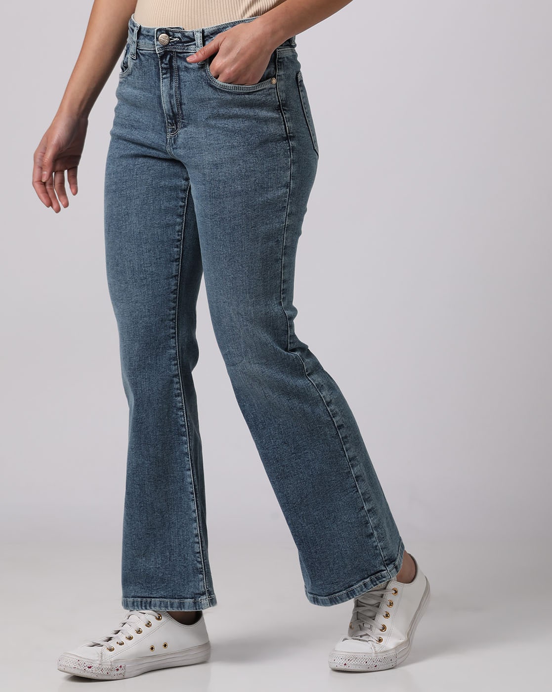 Meet Desires Bell Bottom Jeans for girls parallel jeans-pokeht.vn