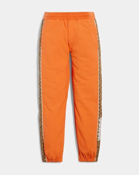 Buy Coach Slim Fit Joggers with Insert Pockets Orange Color Men