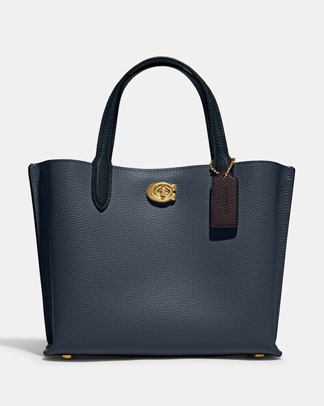 COACH REVERSIBLE CITY TOTE Style: F58293 MSRP $385 plus tax SIGNATURE  SILVER DENIM and MIDNIGHT… | Tan leather tote, Leather tote, Louis vuitton  bag neverfull