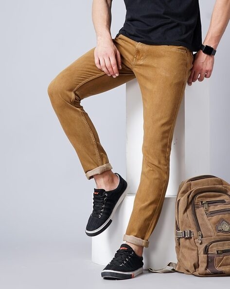 Khaki coloured jeans hot sale for mens