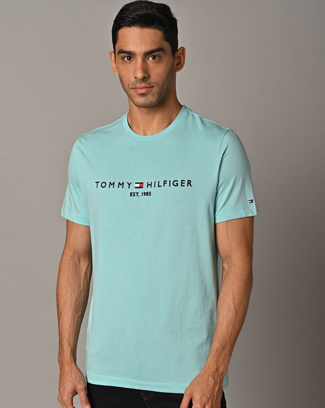 Examen album tusind demonstration Buy Blue Aqua Tshirts for Men by TOMMY HILFIGER Online | Ajio.com