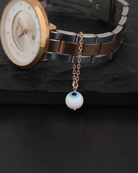 Buy Strada White Austrian Crystal and Enameled Japanese Movement Charm  Heart Bracelet Watch in Silvertone (7.5-9 in) at ShopLC.