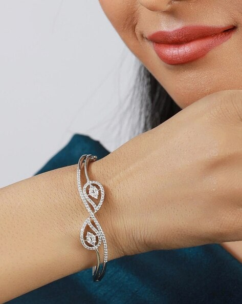 Sterling silver diamond bracelet